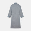 View 5 of product A Turnbull & Asser Green Multi Check Contrast Cotton Gown with a belt, featuring checkered trim on the collar, pocket, cuffs, and hem, laid flat on a white background.