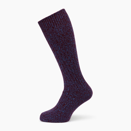 Burgundy Multi 3/4 Length Cashmere Socks Image 2