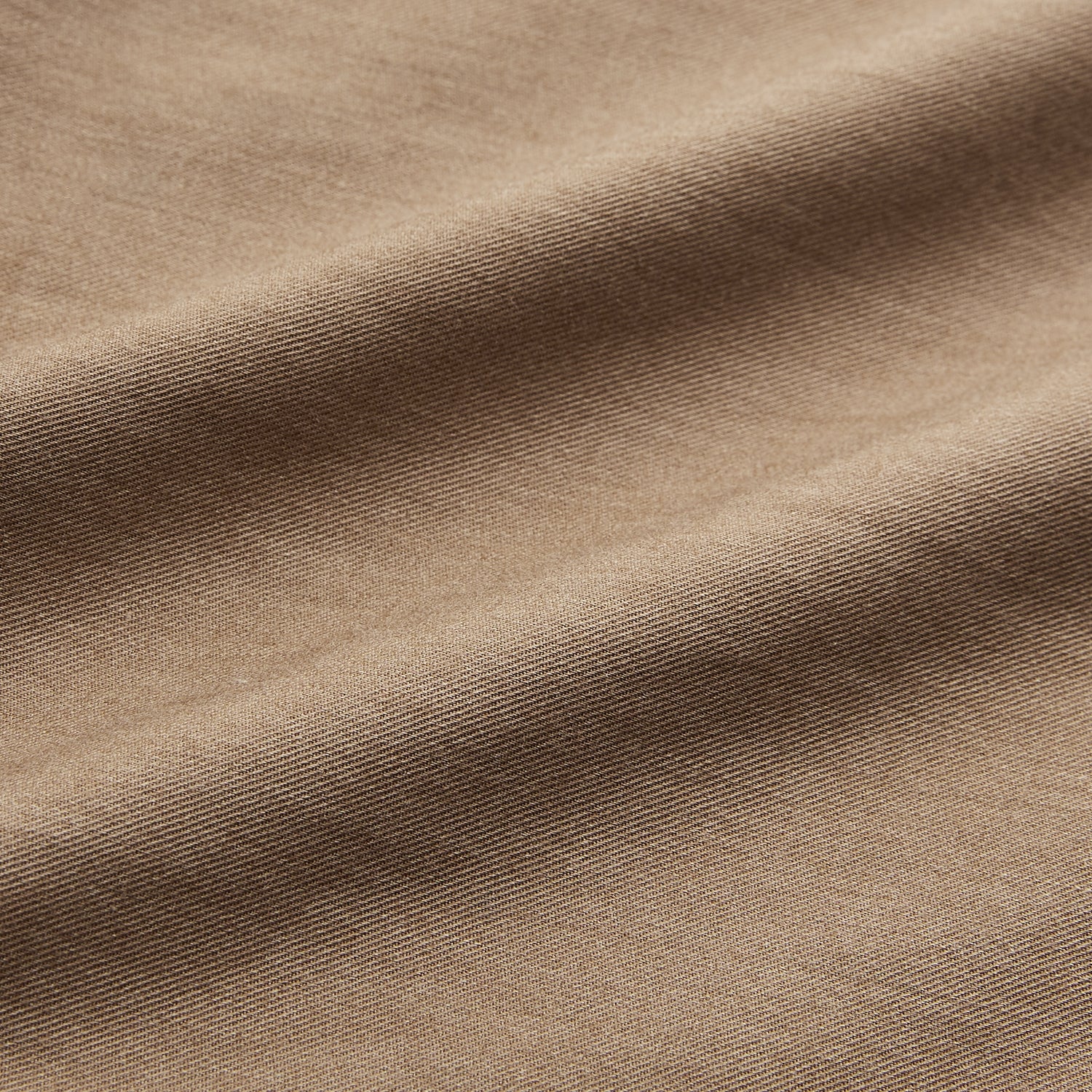 View 5 of product The Turnbull & Asser Brown Military Weekend Fit Cotton & Wool Shirt features a stand collar, 1-button cuffs, and two chest flap pockets; shown laid flat on a white background.