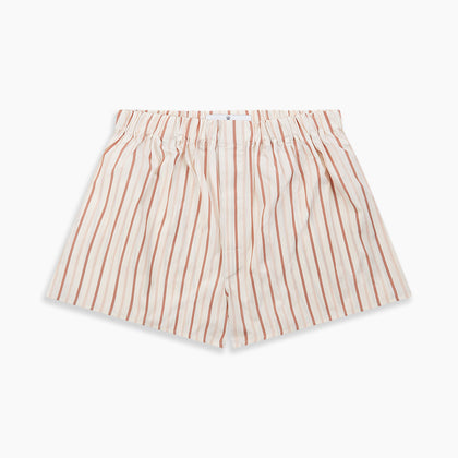 Burgundy Multi Striped Cotton Godfrey Boxer Shorts Image 2