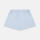 Turnbull & Asser Pale Blue Multi Check Cotton Godfrey Boxer Shorts with an elastic waistband, crafted from luxury cotton, displayed flat on a white background.