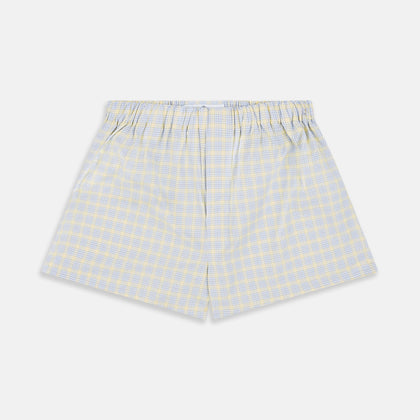 Yellow Multi Check Cotton Godfrey Boxer Shorts