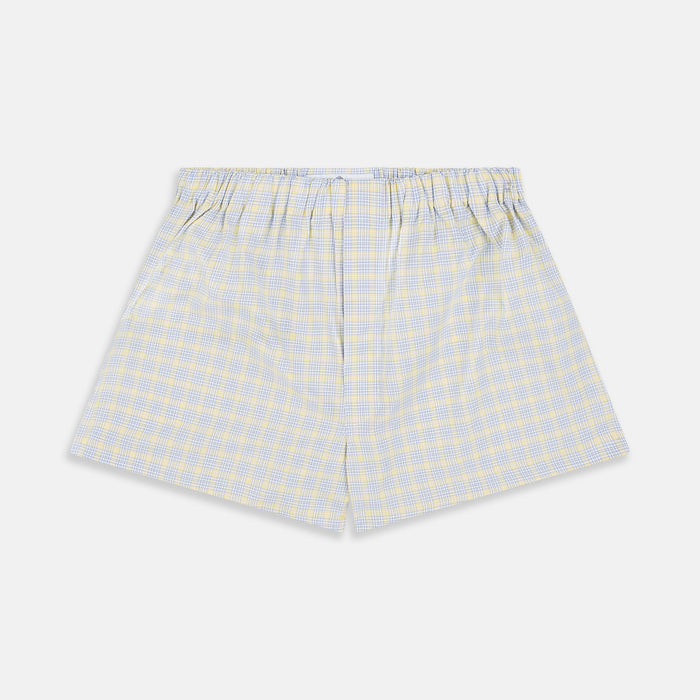 Yellow Multi Check Cotton Godfrey Boxer Shorts