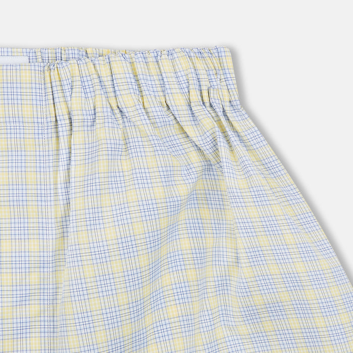 Yellow Multi Check Cotton Godfrey Boxer Shorts Image 1