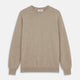 The Turnbull & Asser Beige Cashmere Glenn Jumper is a crewneck sweater shown against a white background.