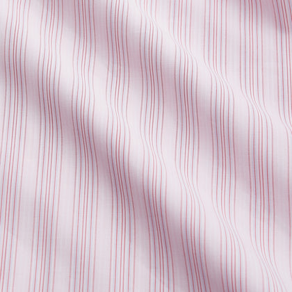 Pink and Peach Multi Stripe Cotton Regular Fit Whitby Shirt Image 3