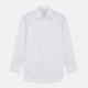 A Purple and Mint Multi Stripe Cotton Regular Fit Whitby Shirt by Turnbull & Asser with long sleeves, button-up front, pointed collar, and buttoned cuffs is laid flat on a white background.