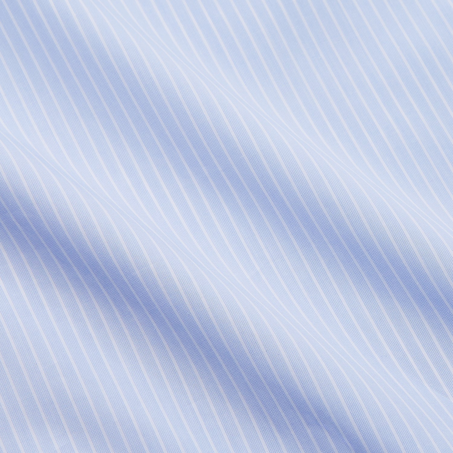 View 4 of product The Light Blue Multi-stripe Cotton Regular Fit Mayfair Shirt by Turnbull & Asser features a T&A collar, button-down front, and buttoned cuffs, displayed flat against a white background.