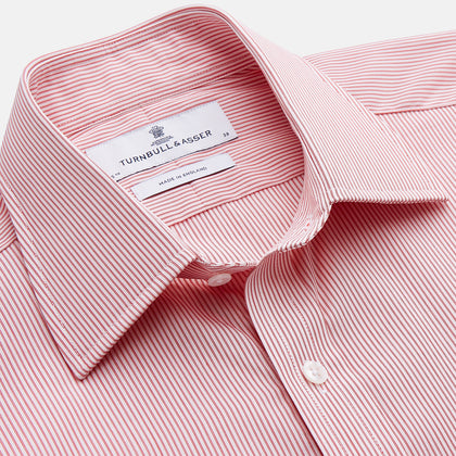 Pink and White Stripe Cotton Regular Fit Mayfair Shirt Image 1