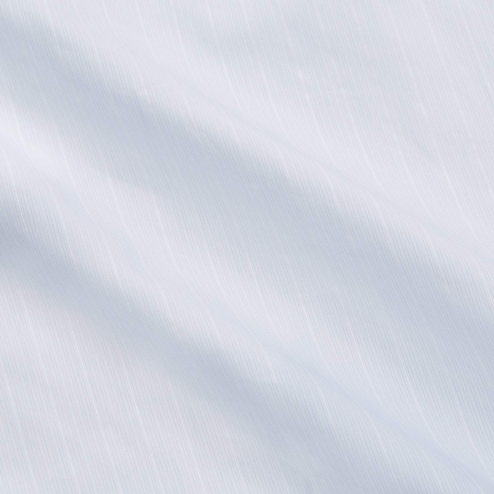 View 4 of product A Cloudy Blue Stripe Cotton Regular Fit Mayfair Shirt by Turnbull & Asser, featuring a T&A collar and button-down front, is laid flat on a plain white background.