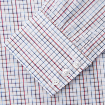 Red Multi-check Cotton Regular Fit Mayfair Shirt Image 2