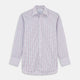 The Turnbull & Asser Red Multi-check Cotton Regular Fit Mayfair Shirt for men features a T&A collar, button cuffs, and a small red check pattern, shown laid flat on a white background.