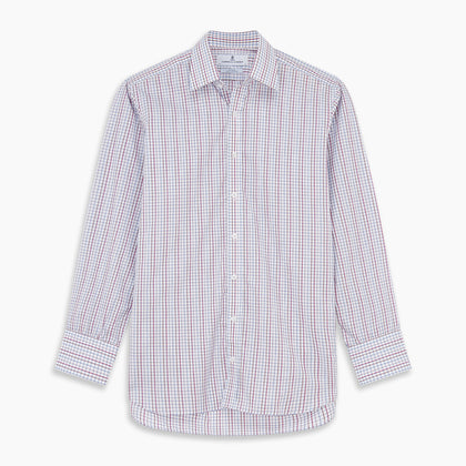Red Multi-check Cotton Regular Fit Mayfair Shirt Image 5