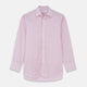 The Turnbull & Asser Pink Multi-check Cotton Regular Fit Mayfair Shirt features long sleeves, a T&A collar, buttoned cuffs, and a light pink check pattern, shown against a plain white background.