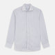 The Turnbull & Asser White and Blue Check Cotton Tailored Fit Shelton Shirt, a men's button-up dress shirt, is shown laid flat on a white background.