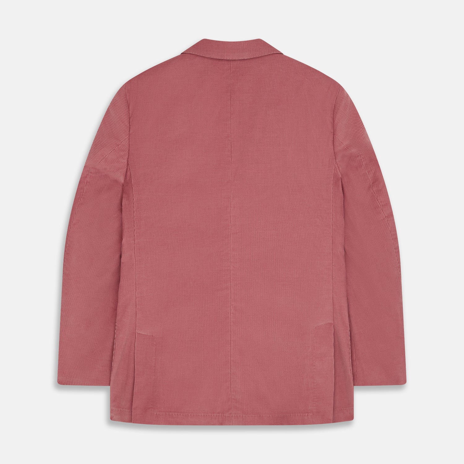 View 3 of product The Turnbull & Asser Pink Cord Bern Blazer features notch lapels, two brown buttons, three front pockets, and buttoned cuffs, showcasing Italian tailoring against a plain white background.