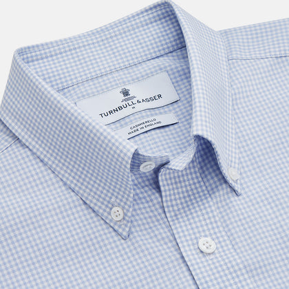 Pale Blue Multi Check Cashmerello Weekend Fit Hayne Shirt Image 1