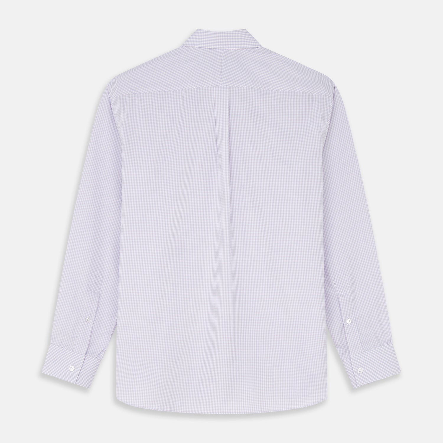View 5 of product The Blue Multi Check Cashmerello Weekend Fit Hayne Shirt by Turnbull & Asser features long sleeves, a button-down front, Dorset collar, buttoned cuffs, and a blue check pattern, shown laid flat on a white background.