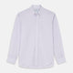 The Blue Multi Check Cashmerello Weekend Fit Hayne Shirt by Turnbull & Asser features long sleeves, a button-down front, Dorset collar, buttoned cuffs, and a blue check pattern, shown laid flat on a white background.
