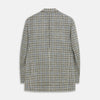 View 4 of product The Grey and Navy Tweed Barrington Blazer by Turnbull & Asser is a single-breasted jacket with notched lapels, two front buttons, flap pockets, and a tailored fit—expertly made in Italy for sophisticated style.