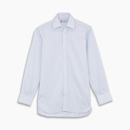 Blue and Pink Grouped Stripe Shirt with T&A Collar and Double Cuffs Image 3