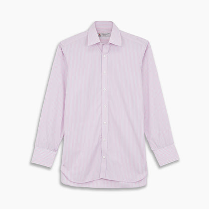 Pink Rich Stripe Shirt with T&A Collar and 3-Button Cuffs Image 3