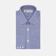 The Turnbull & Asser Navy & White Gingham Check Cotton Regular Fit Shirt features a T&A collar, 3-button cuffs, and is displayed neatly folded on a plain white background.
