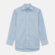 Turnbull & Asser Blue And Green Check Poplin Cotton Regular Fit Shirt, featuring a T&A collar and 3-button cuffs, laid flat on a white background.