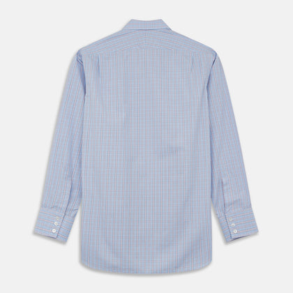 BlueÂ AndÂ Pink Check Poplin Cotton Regular Fit Shirt with T&A Collar and 3-Button Cuffs Image 3