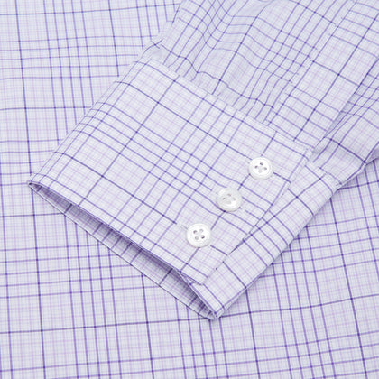 SHI002-HH3865 SHIRT, TA COLLAR, 3BC, CHECK, PURPL Image 2