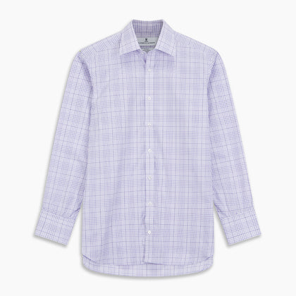 SHI002-HH3865 SHIRT, TA COLLAR, 3BC, CHECK, PURPL Image 3
