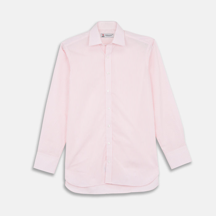 White Linen Shirt with T&A Collar and 3-Button Cuffs