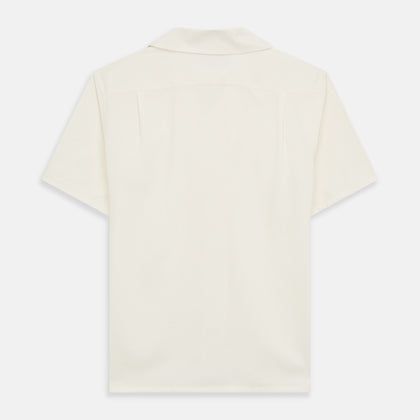 Cream Holiday Fit Silk Phillips Shirt with Revere Collar Image 4