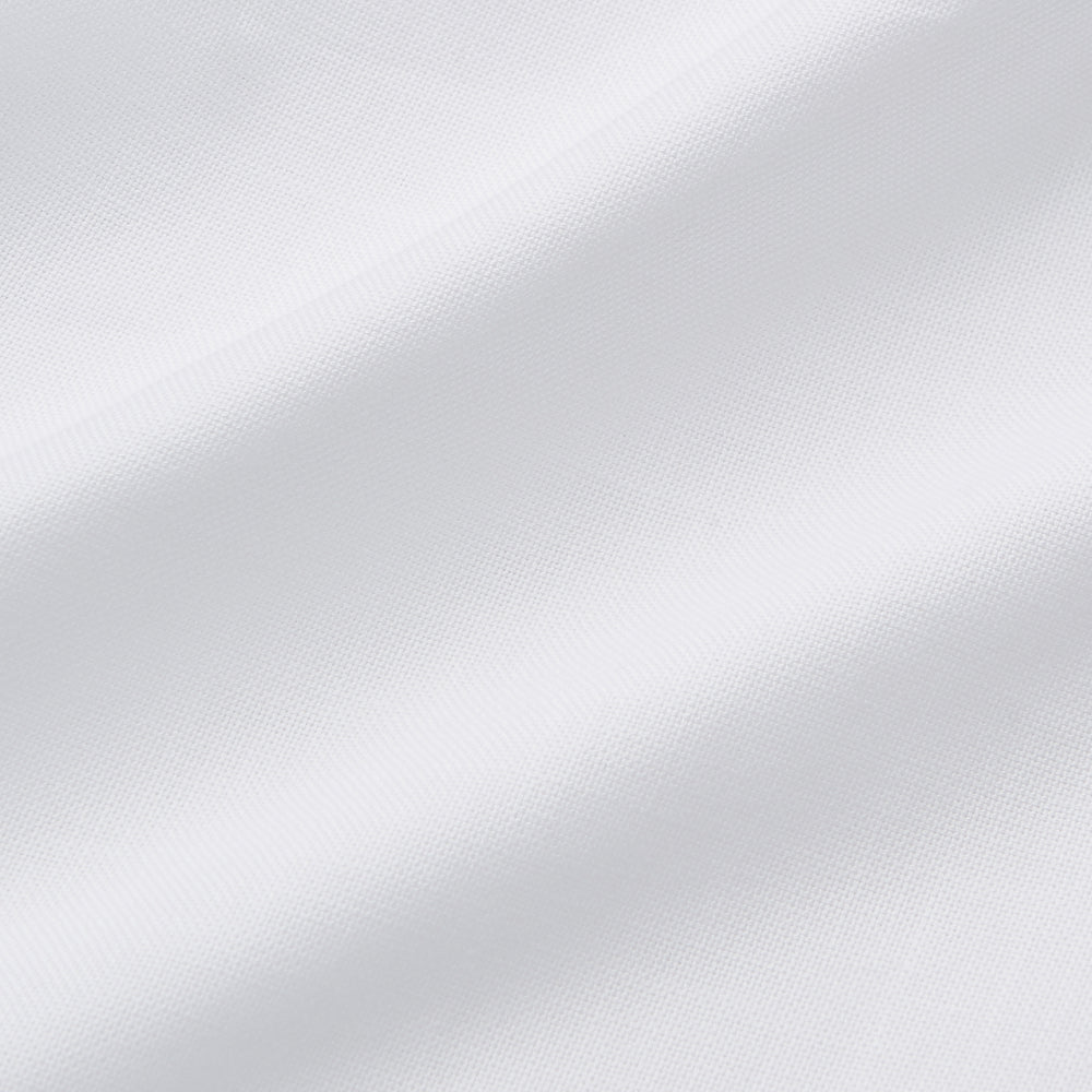 The Turnbull & Asser White Chambray Weekend Fit Shirt features a Dorset collar, 1-button cuffs, and a front pocket. Its clean design stands out against a plain white background—perfect for fans of classic Weekend Fit shirts.