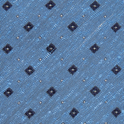 Dark Blue Fine Square Slub Silk Tie Image 1