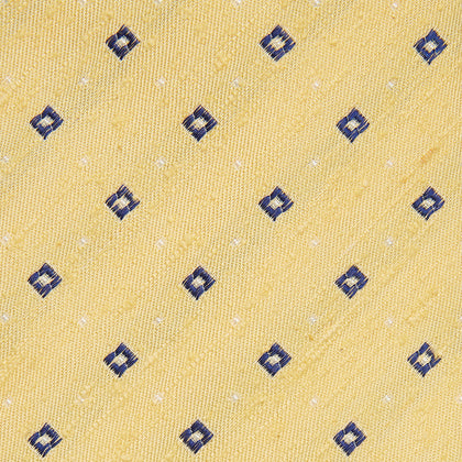 Yellow Fine Square Slub Silk Tie Image 1