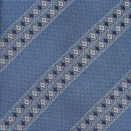 Dark Blue Baroque Stripe Silk Jacquard Tie Image 1