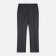 Turnbull & Asser Charcoal Houndstooth Flannel Trousers with a straight-leg cut, front zipper, button closure, belt loops, and side pockets, shown laid flat on a white background.