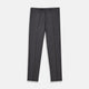 The Turnbull & Asser Charcoal Flannel Trousers feature a tailored fit, button and zipper closure, front pockets, and belt loops, crafted from fine Italian wool flannel and displayed flat on a white background.