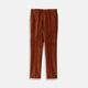 Turnbull & Asser’s Rust Horizontal Cord Trousers feature a straight-leg cut, front pockets, and button closure. Made from heavy-weight corduroy, these trousers are shown laid flat on a white background.