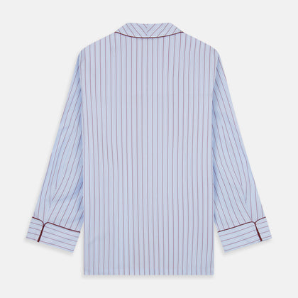 Burgundy Stripe Classic Pyjama Set Image 7