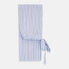 View 7 of product The Turnbull & Asser Burgundy Stripe Classic Pyjama Set features long sleeves, a button-up top with red piping, matching drawstring pants, and a traditional fit. Laid flat, it's luxury loungewear in signature burgundy stripes.