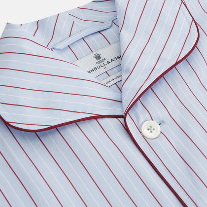 Burgundy Stripe Classic Pyjama Set Image 1