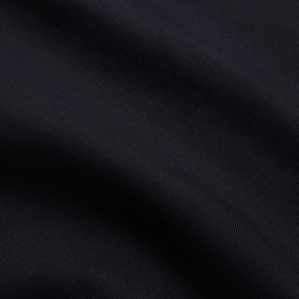 The Turnbull & Asser Navy Cotton Weekend Fit Western Shirt features a Dorset collar and two chest pockets with flaps, shown on a white background—ideal for smart-casual style.