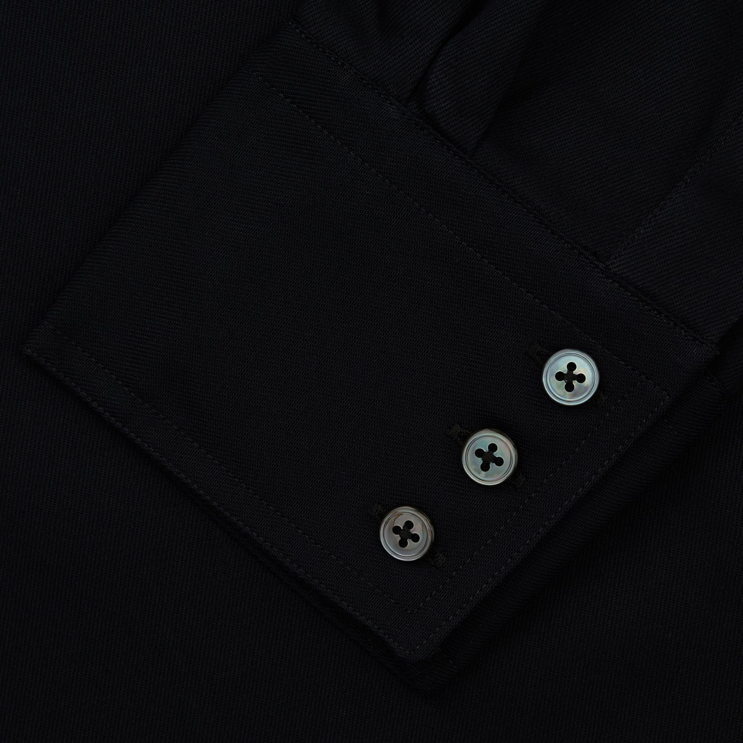 View 3 of product The Turnbull & Asser Navy Cotton Weekend Fit Western Shirt features a Dorset collar and two chest pockets with flaps, shown on a white background—ideal for smart-casual style.