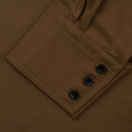 Khaki Cotton Weekend Fit Western Shirt with Dorset Collar Image 2