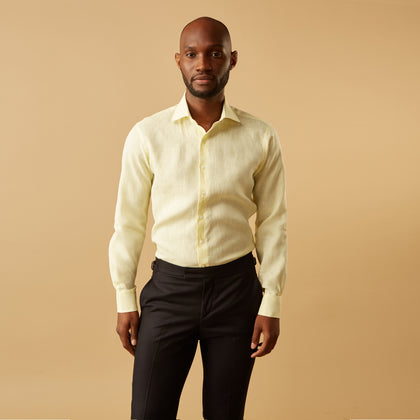 Cream Tailored Fit Shelton Shirt Image 7
