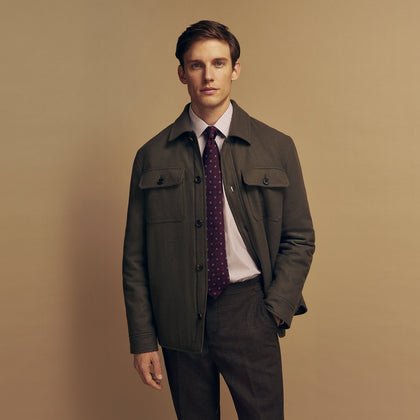 Green Quilted Cashmere Amhurst Overshirt Image 9