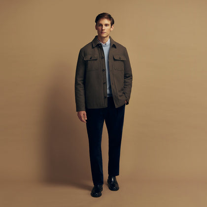 Green Quilted Cashmere Amhurst Overshirt Image 1