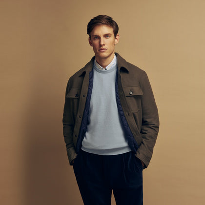 Green Quilted Cashmere Amhurst Overshirt Image 2